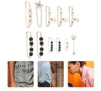 VOSAREA 11 pièces Broche Pantalon Épingle Mode Perle Simulée Accessoire Fixation Jupe et Vêtement Protection Anti-rayure Femme