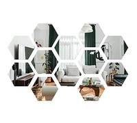 VOSAREA 12 Pièces Autocollant Miroir Bricolage Décoration Murale Miroir Autocollant Hexagonal Stickers Muraux pour Chambre s Muraux pour Le Salon Autocollanta Appliqué Cristal