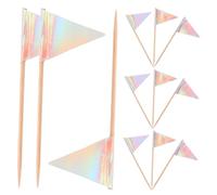 VOSAREA 12 Pièces Drapeaux Triangulaires Jetables pour Gâteaux et Fruits Piques Décoratives pour et Buffet Accessoires Stables pour Cupcakes Fromages et Apéritifs