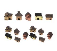 VOSAREA 15 Pièces Maison Miniature Cottage en Résine pour Terrarium | Style Rustique Moderne, Présentation Instantanée, pour Bonsaï et Table, Figurine Compacte