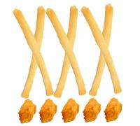 VOSAREA 15 pièces Modèle de Frites et Poulet Fausse Nourriture Dinette Réaliste PVC pour Décoration et Jeu Imitation