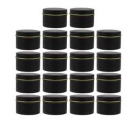 VOSAREA 18 Pcs Boîte à Bougies en Fer-Blanc Pot en Fer-Blanc Rond 4 Oz Couvercle, Noir, Boîtes de Conservation, pour Bougie Parfumée, Bonbons, Thé, Mariage et Dîner