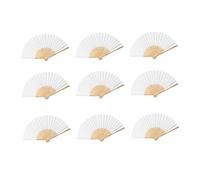 VOSAREA 18 Pcs Fan De Papier Vierge Fans De Main Bricolage Petit Principal Faveurs De Fête Ventilateur Éventail En Papier Pliant Mini Fan Papier Éventail Portatif Pliable Blanche Bambou