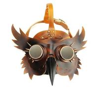 VOSAREA 1pièce Masque Peste Steampunk Pu Cuir et Résine Masque Oiseau Halloween Adulte pour Carnaval Déguisement Masquerade Accessoire Costume Effrayant et Confortable Couleur Aléatoire