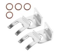 VOSAREA 2 Ensembles Acier Inoxydable Kit de Clips de Fixation pour Durite | Kit de Fixation pour Conduite Hydraulique, Surface Mate Résistante aux Rayures, avec Pattes et Rondelles, Lot de Sets