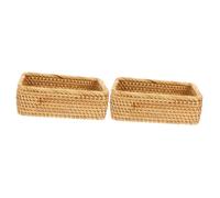 VOSAREA 2 Pcs Panier De Rangement Tissé Jouet Grands Paniers En Osier er À Clés En Osier Tissé Plateaux De Fruits ers En Rotin Pour Le Stockage ers De Rangement En