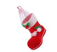 VOSAREA 2 Pièces Botte à Bonbons de Noël Décorative Moyenne en Plastique | Pochette Suspendue pour Douceurs, Usage Maison ou Fête, Non Décolorée et Résistante, pour Garçon et Filles