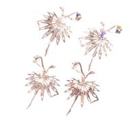 VOSAREA 2 Pièces Broches Femme Ballerine Scintillantes Broches Vêtements Élégantes Alliage Décorations Mode pour Robes Sacs Chapeaux Lot de Blanc