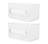VOSAREA 2 Pièces Distributeur Mural en Plastique pour Masque et Moufles, Rangement Transparent Couvercle, Adapté pour Laboratoire et Bureau, Montage Mural Facile