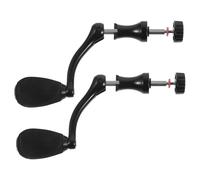 VOSAREA 2 Pièces Manivelle Hexagonal en Moulinet de de Pêche Acier Inoxydable Plastique Noir Prise Antidérapante, Diamètre 4,5mm, Compatible Type 1000 à 4000 Moulinets pour Pêche en Eau