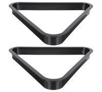 VOSAREA 2 Pièces Mini Triangle de Billard en Plastique Noir | Cadre Triangulaire Compact, Alignement Précis des Billes, Structure Stable, Usage Intérieur Maison