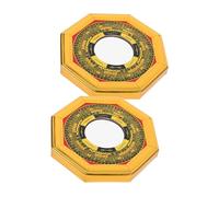 VOSAREA 2 Pièces Miroir Feng Shui Bagua Alliage pour Protection Négative Harmonie Décoration Murale Feng Shui Traditionnel