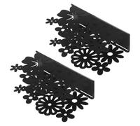 VOSAREA 2 Pièces Porte-serviettes sur Pied en Fer Noir pour Table et | Base Large et Stable, Extraction D’une Main, Structure Ouverte Fleurie, sans Perçage ni Adhésif