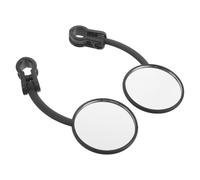 VOSAREA 2 Pièces Rétroviseur Rond Léger en Plastique et Verre pour Scooter Électrique Noir, Couverture de Vision Symétrique, Adapté aux Personnes Âgées et Fauteuils Roulants
