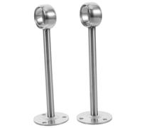 VOSAREA 2 pièces Supports de Tringle à Rideau Acier Inoxydable Épais Design Tête Ronde Facile à Installer Support Robuste pour Rideaux et Vêtements Adapté pour Perçage Plafond et Mur