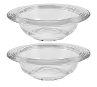 VOSAREA 2 Pièces Vitre de Rechange pour Chauffe-Cire en Verre Transparent 9,5 cm, Design Compact, Verre résistant à la Chaleur, pour aromathérapie et décoration Maison