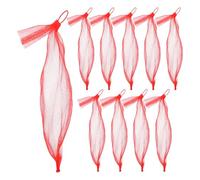 VOSAREA 200 Paquet Filet Réutilisables pour Fruits et Légumes avec Fermeture Clip, Structure Respirante en Plastique Rouge, pour Marché Fermier et Rangement