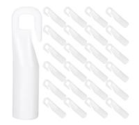 VOSAREA 25 Pièces Crochets en Plastique pour Rideaux, de Rechange | Pom Blanc, Poignée et Embout pour Tige Inclinable, Installation DIY Simple, Usage Maison ou Bureau