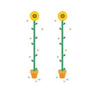 VOSAREA 2pcs Autocollants de Taille Garçon et Filles Autocollants Muraux Tournesol Décoratifs pour Chambre à Coucher Salon en Pvc Amovibles