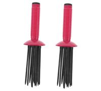 VOSAREA 2pcs Brusque À Cheveux Bouclés Brusque Volume De Volume Pour Les Cheveux Bouclés Anti-slip Curling Wand Curling Peigne De Curling Fluffing Sèche Pour La Maison Et Les Voyages