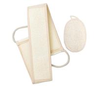 VOSAREA 2pcs Éponge Loofah Naturelle Exfoliante Corps Sangle Longue pour Bain, Coussin en Luffa Beige, Usage Polyvalent pour Hommes et Femmes