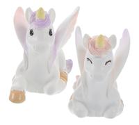 VOSAREA 2pcs Ornements Miniatures Licorne en Résine Léger et Facile à Décorer pour Décoration de Gâteaux et Mini Paysages de Fête