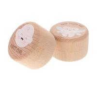 VOSAREA 2pièces Boîte à Dents De Lait Bois De Rangement Souvenir Pour Garçons Et Filles Coffret Précieux Pour Dents De Lait Design Adorable Et