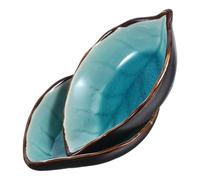 VOSAREA 2pièces Céramique Leaf Shaped Spoon Rest Repose-cuillère Élégant pour Cuisine Moderne Support Ustensiles Cuisine pour Comptoir Plaque de Cuisson et Table à Manger Décor Rustique