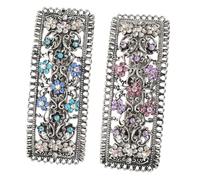 VOSAREA 2pièces Lot de Barrettes Rétro pour Cheveux Pinces à Ressort Forme Rectangulaire Accessoires de Coiffure pour Femmes et Filles Usage Quotidien et Créatif