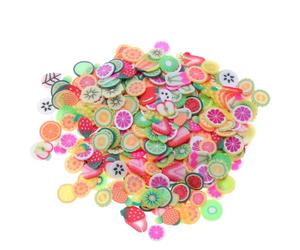 VOSAREA 3 Packs de Tranches de Pâte Polymère Fruit, Fleur et Feuille pour Décoration D'ongles, Compatible Autocollants D'art, pour Nail Art et Loisirs Créatifs DIY