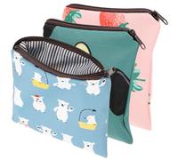 VOSAREA 3 pièces Alimentation féminine portable compacte en polyester avec bouton, pochette multifonction pour cartes et pièces, protège la vie privée, pour étudiantes et voyage