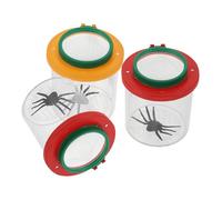 VOSAREA 3 pièces Boîte Loupe Insectes pour Garçon Fille Loupe Observation Portable et Transparente Kit Éducatif Exploration Nature pour Apprentissage Plein Air Rouge et Jaune