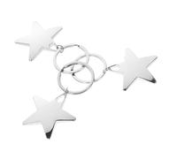 VOSAREA 3 pièces Porte Clés Forme Détoile Argentée Lot de Pendentifs Décoratifs Stylés pour Trousseau Organiseur de Clés Pratique et Élégant
