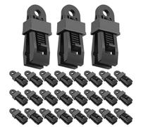 VOSAREA 30 Pinces de Tente Robustes en PP Noir, Accessoires Portables et Faciles à Retirer pour Fixation de Tentes et Bâches Lors de Randonnées en Plein Air