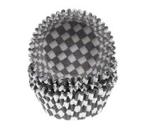 VOSAREA 300 pièces Lot de Caissettes à Cupcakes Papier Anti-huile à Carreaux Noirs et Blancs Moules Stables pour Muffins Décoration Chic pour et Anniversaires