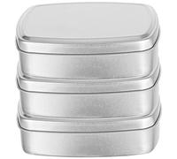 VOSAREA 3pièces Boîte Aluminium Rectangulaire Boîte De Rangement Métallique avec Couvercle Contenant Emballage pour Articles Divers