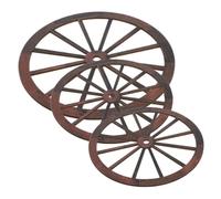 VOSAREA 3pièces Décor Mural Bois Vintage De Roues Bois Rétro Pour Décoration Intérieure Art Mural Rustique Pour Salon