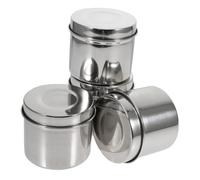 VOSAREA 4 pièces Boîtes Inox Récipients Stockage Alimentaire Compactes Légères pour Cantine Scolaire Sécurisées et