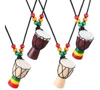 VOSAREA 4 Pièces Breloques pour Collier Tambour Africain, en Bois | Accessoires Fabrication de Bijoux, Créations Artisanales, Usage Bracelets, Charme Élégant et Résistant