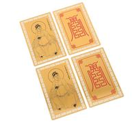 VOSAREA 4 Pièces Carte Tai Sui 2027 en Métal Doré Résistante aux Rayures pour Autel à Domicile et Présent du Nouvel an Chinois Options D'affichage Polyvalentes