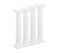 VOSAREA 4 Pièces Mini Pilier Romain, Colonne Décorative Classique | Surface Lisse, Bords Arrondis, Style Rétro, pour Maquettes, Vitrines Miniatures et Scènes Thématiques