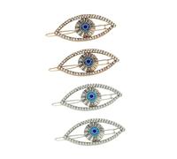 VOSAREA 4 Pièces Pince à Cheveux Evil Eye Vintage avec Strass Scintillants Lot de Doré et Argenté Barrette Multifonctionnelle pour Femmes et Filles Maintien Ferme pour Coiffures Variées