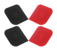 VOSAREA 4 Pièces Racloir à Gâteau en PP Noir et Rouge Cuisine | Bords Lisses, Usage Polyvalent pour Aliments et Autocollants, Nettoyage de Plaque, Maison Quotidienne