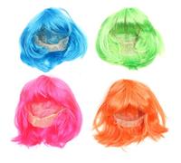 VOSAREA 4pcs Perruques de Cosplay la Mode en Fibre Haute Température, Légères et Portables, pour Fête Costumée et Carnaval