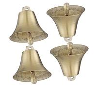 VOSAREA 4pièces Cloche De Ferme Vintage Cuivre Sonnettes Fortes pour Chevaux Moutons Et Vaches Accessoire Anti-Perte pour Pâturage Et Décoration Élégante