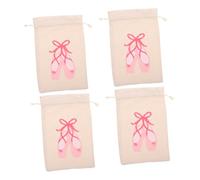 VOSAREA 4pièces Sac De Danse à Cordon pour Chaussures Costumes Et Accessoires Pochette De Danse Classique pour Fille Sac De Rangement pour Ballet