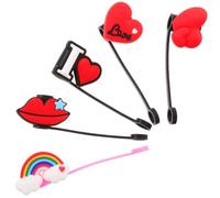 VOSAREA 5 Pièces Couvre-pailles en Silicone Réutilisables Protection pour Pailles Formes Amour Romantiques pour Fêtes et Maison, Décoration Saint-valentin