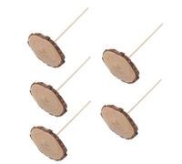 VOSAREA 5 Pièces Support de Sapin de Noël Miniature en Bois Rustique | Installation Facile, Maintien Stable pour Fêtes, Réutilisable, Grain Distinctif, Usage Décoratif et Présent