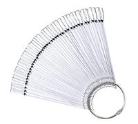VOSAREA 50pièces Faux Ongles Plaques De Couleur Vernis à Ongles Pour Pratique Et Affichage Accessoires Nail Art Transparent Avec Anneau Et Débutants
