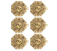 VOSAREA 6 Pièces Breloque pour Porte-clés à Huit Diagrammes en Cuivre | Pendentif Charm Artisanal, Finition Manuelle en Relief, Style Créatif pour Bijoux et Accessoires
